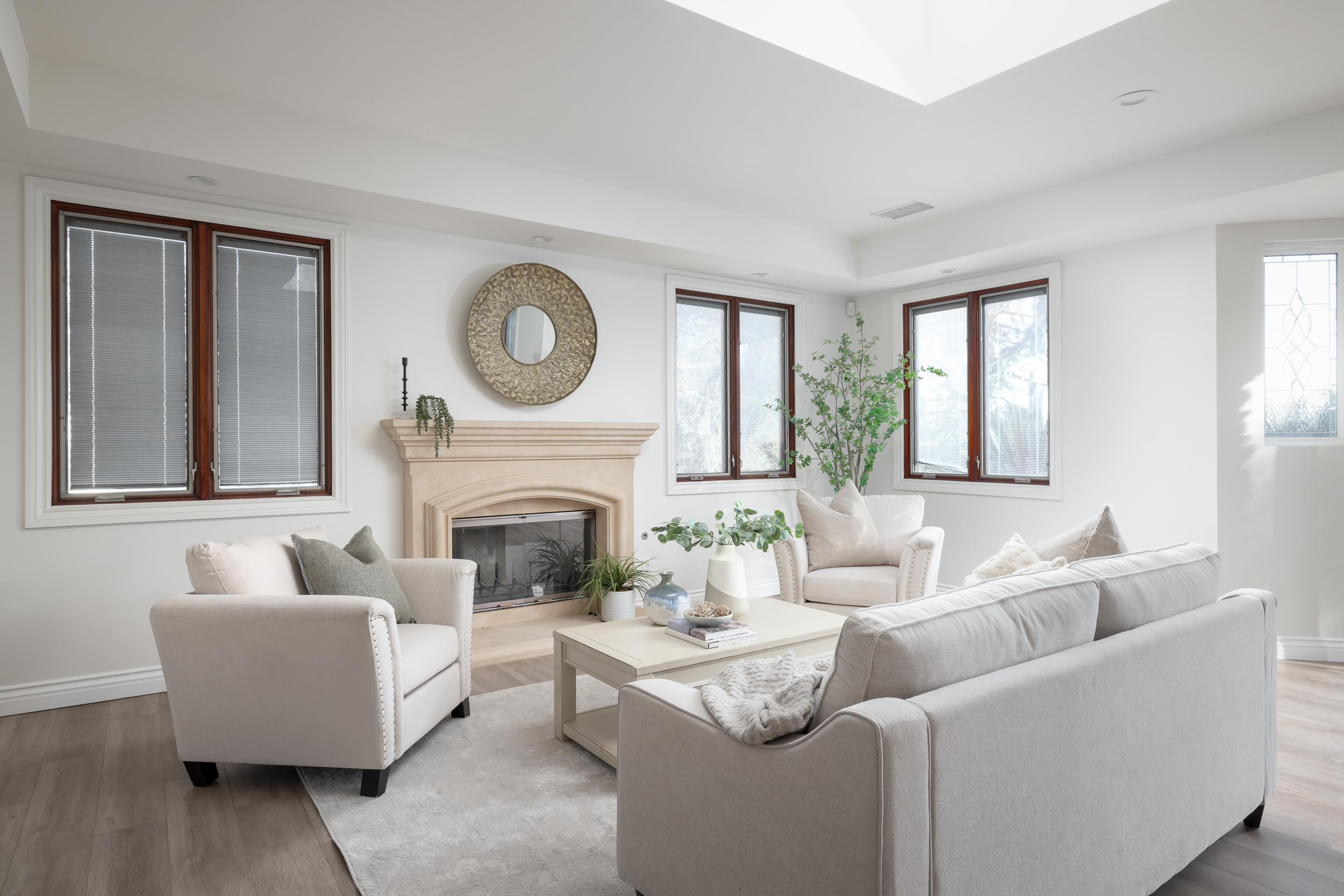 Staged sitting room fireplace vacant staging Poway